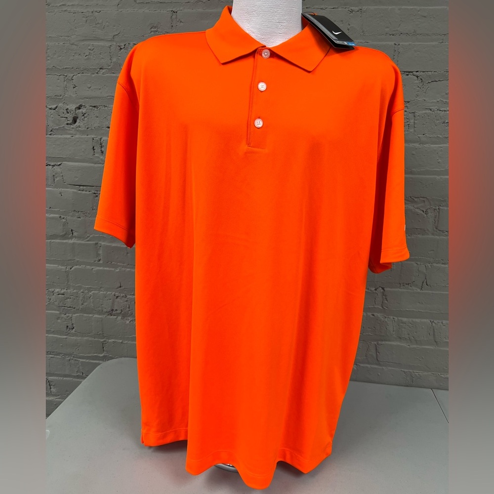 Nike Men's Vibrant Orange Dri Fit Polo Shirt XLT